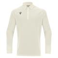 Hutton Shirt LS OFFWHT S Teknisk langarmet poloskjorte